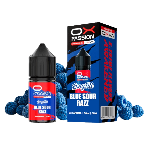 Ox Passion Blue Sour Razz 6ml: Frambuesa Azul Ácida, Dulce y Explosiva