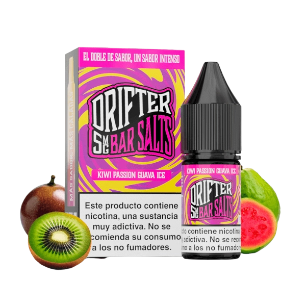 Drifter Bar Salts Kiwi Passion Guava Ice 10ml – Kiwi, Fruta de la Pasión y Guayaba con Hielo