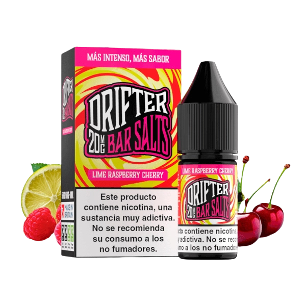 Drifter Bar Salts Lime Raspberry Cherry 10ml – Lima, Frambuesa y Cereza en Mezcla Explosiva