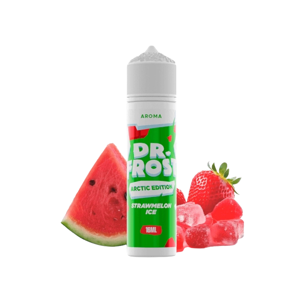 Dr Frost Strawmelon Ice 16ml: Fresas y Sandía Helada con un Frescor Intenso