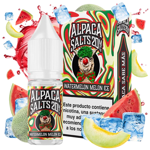 Alpaca Salts Watermelon Melon Ice 10ml sales de nicotina 20 mg sabor sandía melón hielo