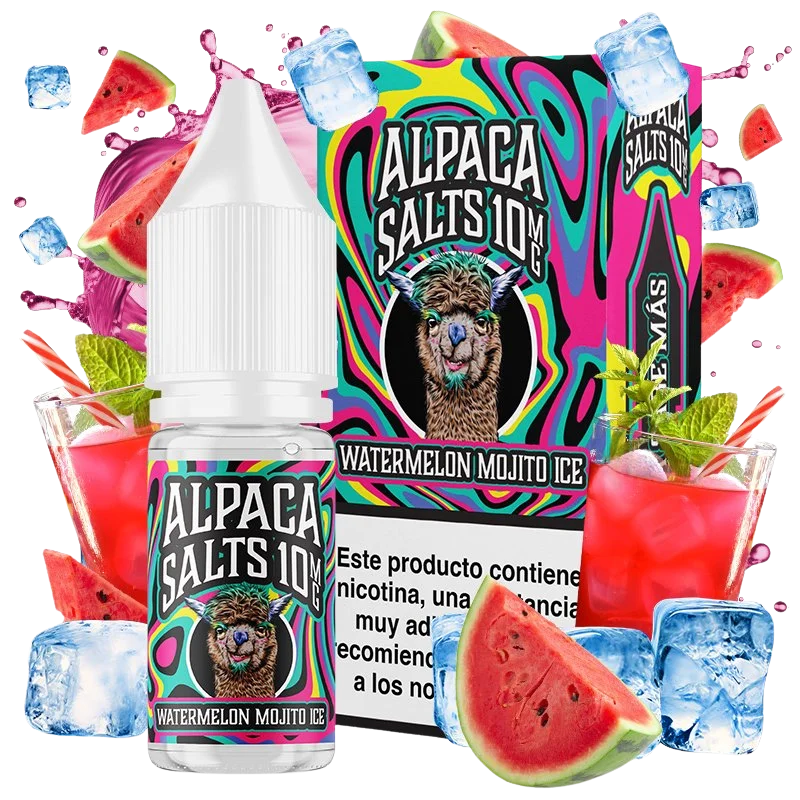 Alpaca Salts Watermelon Mojito Ice 10ml sales de nicotina 10 mg sabor sandía mojito hielo