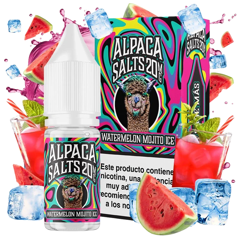 Alpaca Salts Watermelon Mojito Ice 10ml sales de nicotina 20 mg sabor sandía mojito hielo