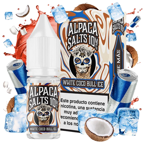 Alpaca Salts White Coco Bull Ice 10ml sales de nicotina 10 mg sabor coco blanco energy hielo