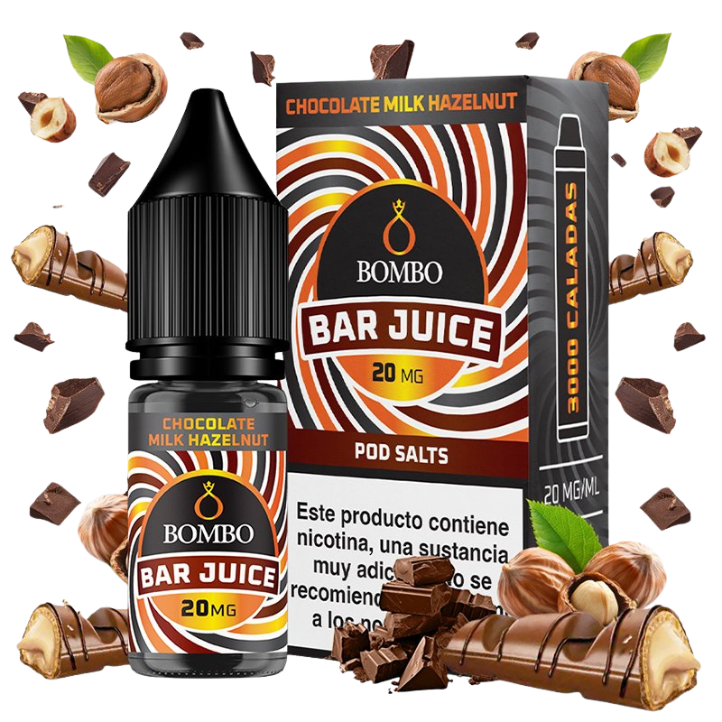 Bombo Bar Juice Chocolate Milk Hazelnut 20mg 10ml sales de nicotina sabor chocolate con leche y avellana