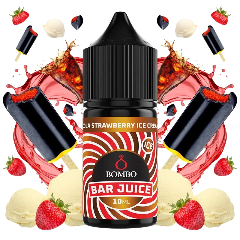 Bombo Bar Juice Cola Strawberry Ice Cream mini longfill 10 ml sabor cola fresa helado
