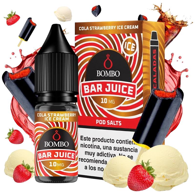 Bombo Bar Juice Cola Strawberry Ice Cream sales de nicotina 10 mg sabor cola fresa helado