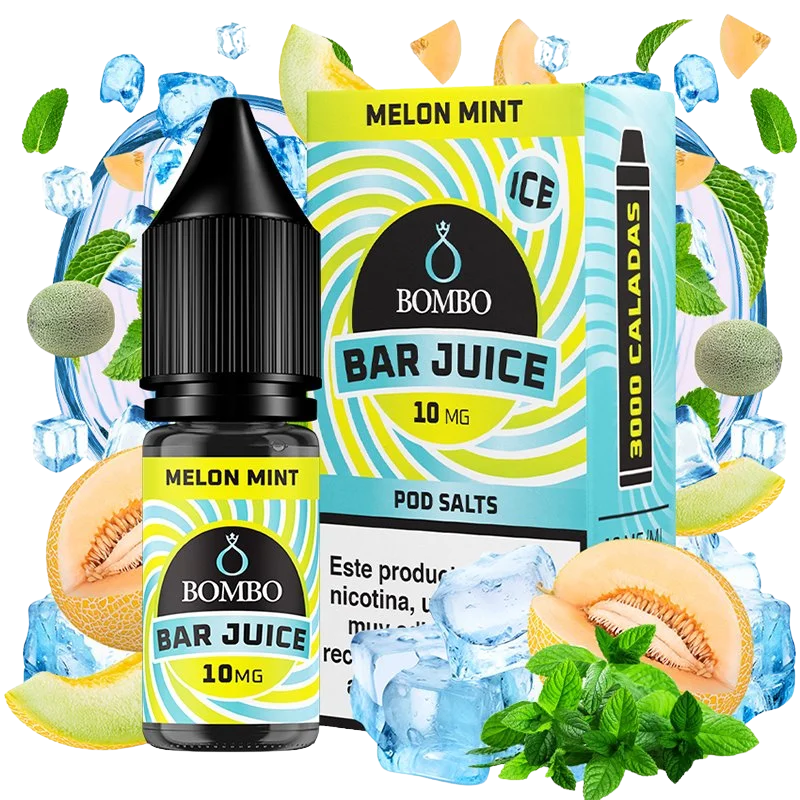 Bombo Bar Juice Melon Mint Ice sales de nicotina 10 mg sabor melón menta hielo