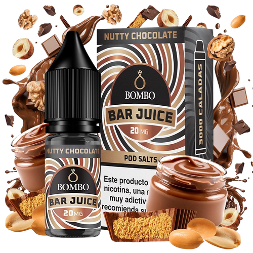Bombo Bar Juice Nutty Chocolate 20mg 10ml sales de nicotina sabor chocolate con frutos secos