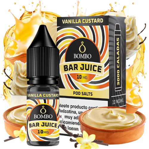 Bombo Bar Juice Vanilla Custard 10mg 10ml sales de nicotina sabor vainilla y crema pastelera