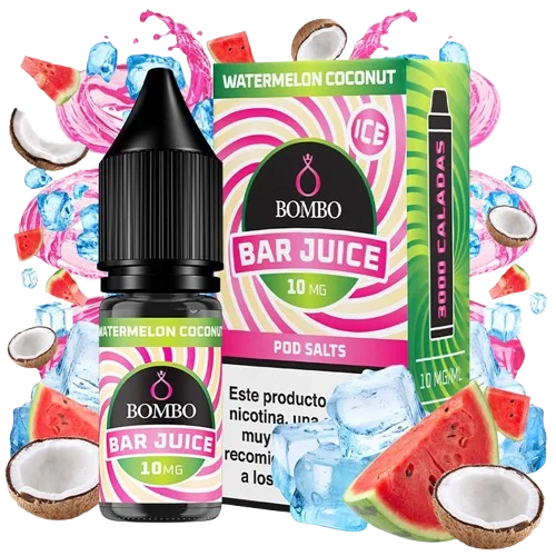 Bombo Bar Juice Watermelon Coconut Ice sales de nicotina 10 mg sabor sandía coco hielo