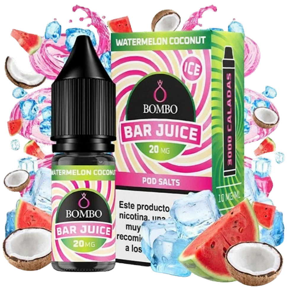 Bombo Bar Juice Watermelon Coconut Ice sales de nicotina 20 mg sabor sandía coco hielo