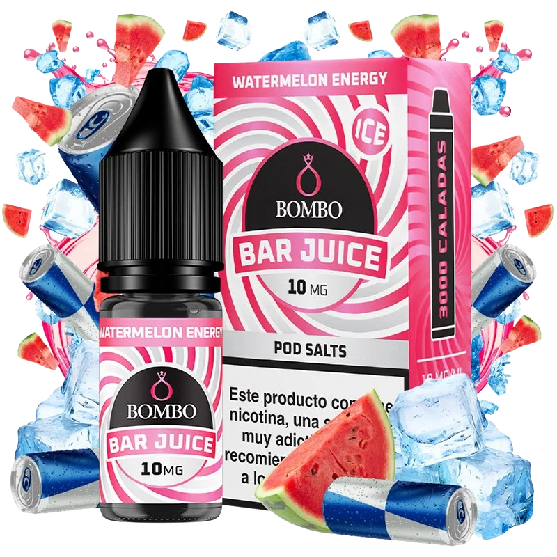 Bombo Bar Juice Watermelon Energy Ice sales de nicotina 10 mg sabor sandía energy hielo