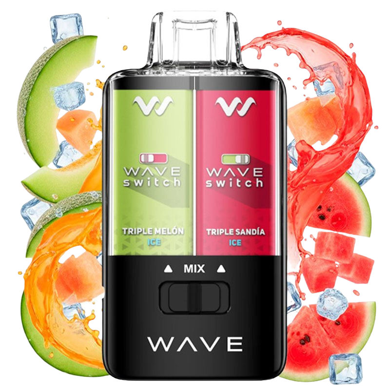 Bud Vape Wave Switch Triple Watermelon Ice Triple Melon Ice vape desechable sabor sandía hielo y melón hielo
