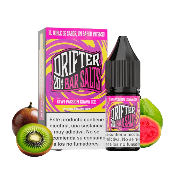 Drifter Bar Salts Kiwi Passion Guava Ice 10ml – Kiwi, Fruta de la Pasión y Guayaba con Hielo