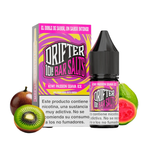 Drifter Bar Salts Kiwi Passion Guava Ice 10ml – Kiwi, Maracuyá y Guayaba Fría
