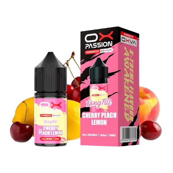 Ox Passion Cherry Peach Lemon 6ml: Cereza, Melocotón y Limón en una Mezcla Frutal Dulce, Ácida y Refrescante