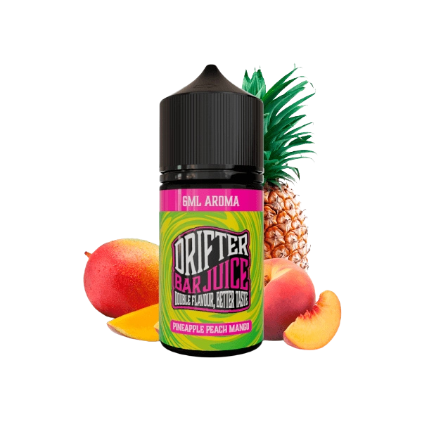 Drifter Bar Pineapple Peach Mango 6ml: Piña Jugosa, Melocotón Dulce y Mango Maduro en una Mezcla Tropical Vibrante