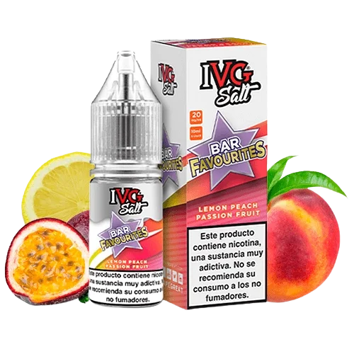 IVG Favourite Bar Salts Lemon Peach Passionfruit 10ml 20mg sales de nicotina sabor limón melocotón maracuyá