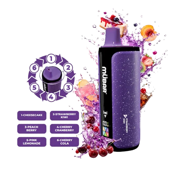 Pod desechable Mübar 6 en 1 240K Berry Mix con seis sabores sin nicotina