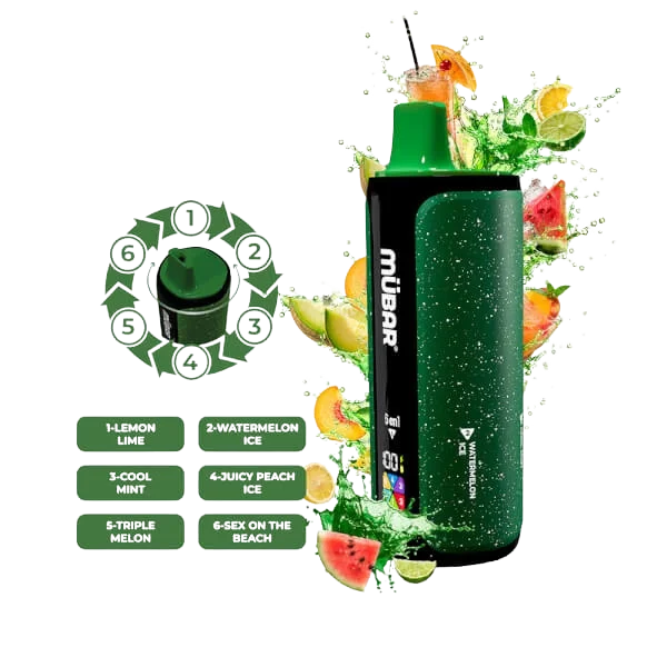 Pod desechable Mübar 6 en 1 240K Citrus Fresh con seis sabores sin nicotina