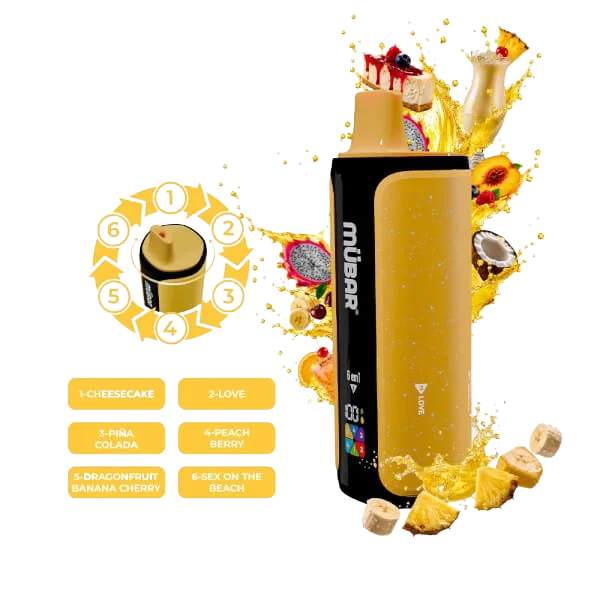 Pod desechable Mübar 6 en 1 240K Sweet & Creamy con seis sabores sin nicotina