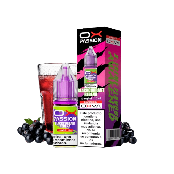 OXVA OX Passion Salts Blackcurrant Rebena 10mg 10ml sales de nicotina sabor grosella negra y caramelo
